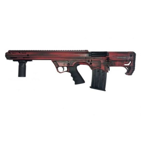 Black Aces Pro Series Left Hand Bullpup Pump Shotgun - Distressed Red 12Ga 18.5" Barrel Barrel Shroud BATBPPDRLH