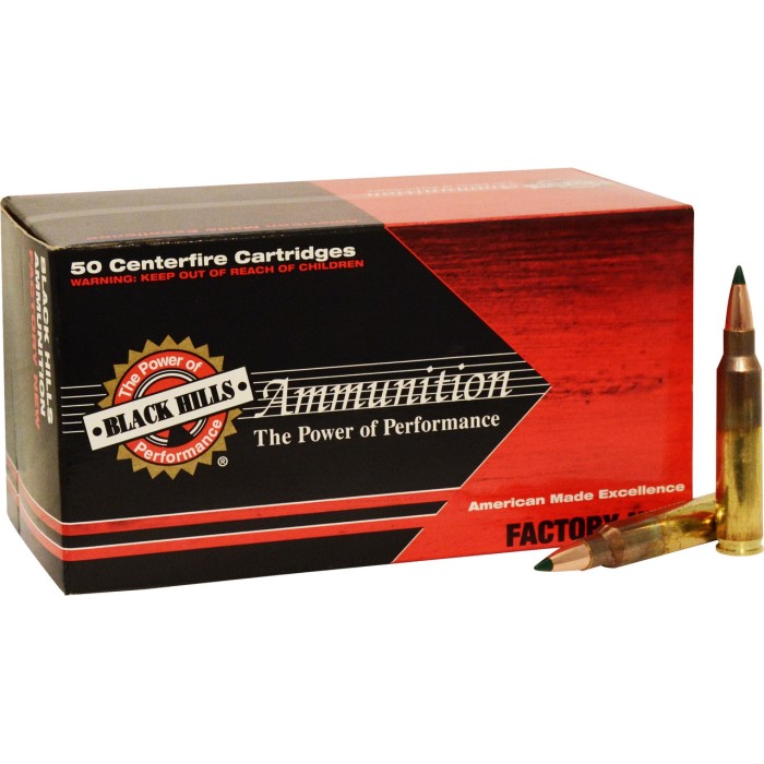 Black Hills Ammunition Rifle Ammo Brass 5.56 55 Grain 50-Rounds