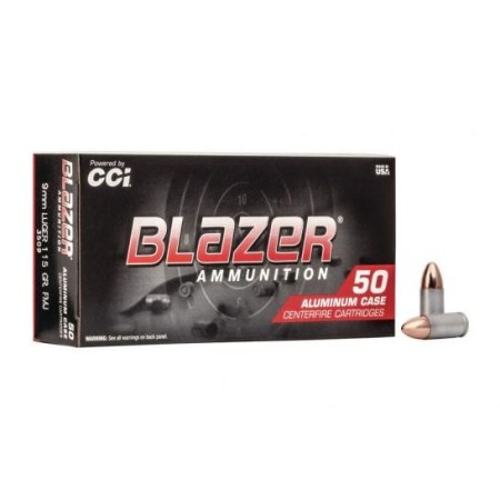 CCI Blazer Aluminum Handgun Ammunition 9mm Luger 115 gr FMJ 1145 fps 200/ct