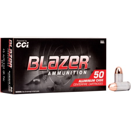 Blazer Ammunition Blazer 45 ACP 230 Grain Full Metal Jacket, 50 Round Box