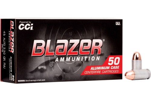 Blazer Ammunition Blazer 45 ACP 230 Grain Full Metal Jacket, 50 Round Box