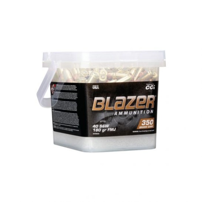 CCI Blazer Brass 40 S&W 180 gr FMJ 350 Round Bucket - 5220B350