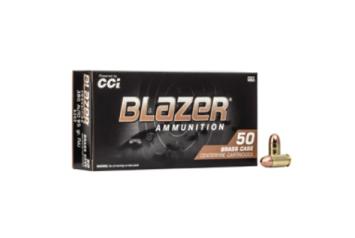 CCI Blazer Brass Pistol Ammo .380 ACP 95 gr. FMJ 50 rd.