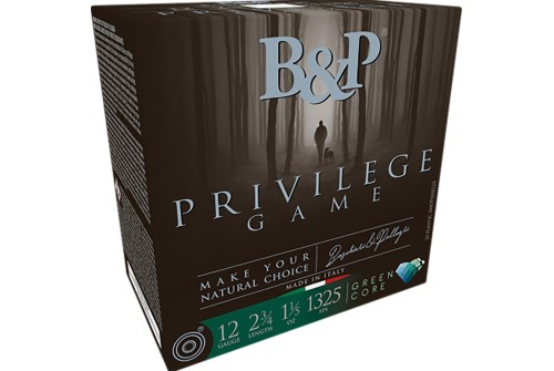 B&P Ammunition Privilege Game 12 Gauge 2.75" 1 1/5 oz 5 Shot, 25 Per Box / 10 Per Case - 12B15PG5