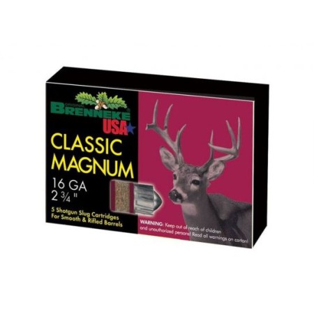 Brenneke Classic Magnum 16 GA Slug 5-Rounds 2.75"