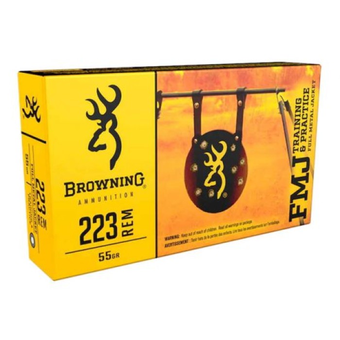 Browning Training & Practice Brass .223 Rem 55 Grain 20-Rounds FMJ