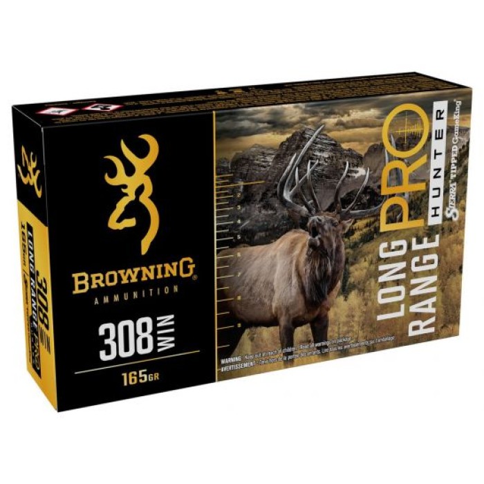 Browning Long Range Pro 165 gr BTPT .308 Winchester Ammunition, 20 Rounds - B192503082