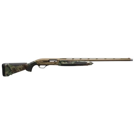 Browning Maxus II Wicked Wing 12 Gauge 3.5" 28", 4+1, Burnt Bronze Barrel/Rec, Woodland Camo Furniture with Rubber Overmolded Grip Panels, Fiber Optic Sight 011764204