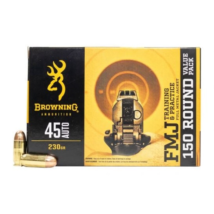 Browning Ammo 45 ACP 230 Grain FMJ Bulk Pack 150 Round Box