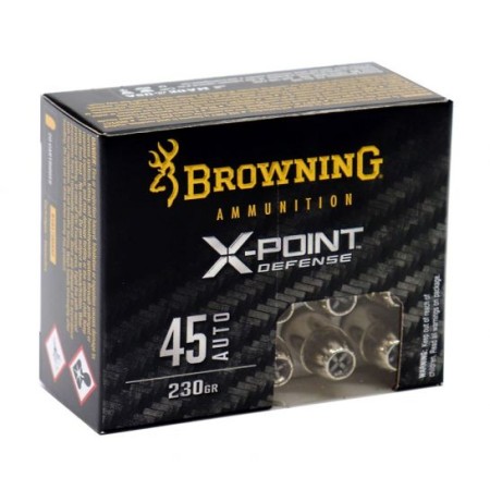 Browning X-Point Defense 230 gr 45 ACP Ammunition, 20 Rounds - B191700452