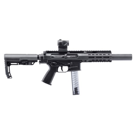 B&T SPC SBR, 9mm, 4.5" Barrel, Black, Includes Suppressor/Reflex Sight, 30rd