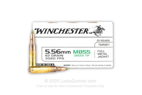 5.56x45 - 62 Grain FMJ M855 - Winchester - 1000 Rounds