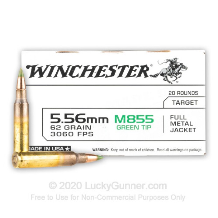 5.56x45 - 62 Grain FMJ M855 - Winchester - 1000 Rounds