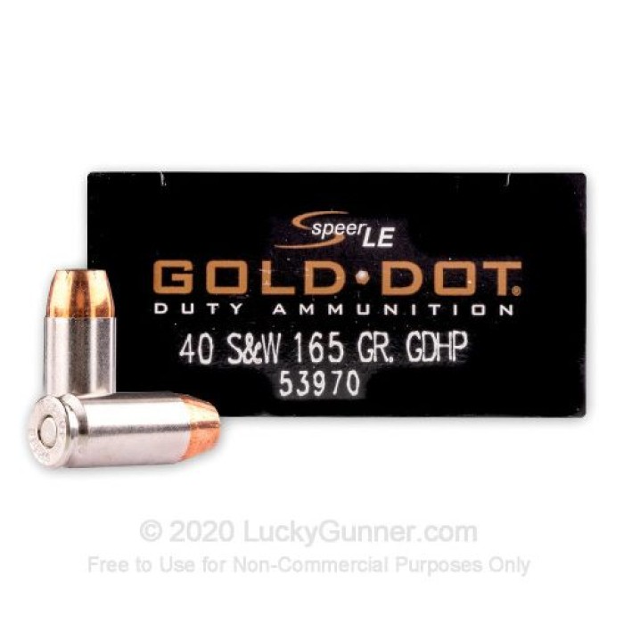 Speer Gold Dot .40 S&W 165 Grain JHP