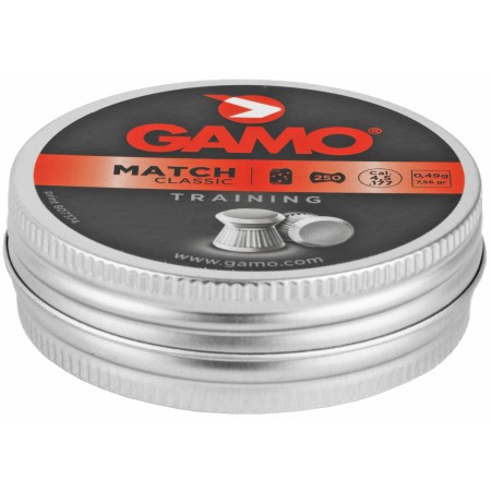 Gamo Match, Pellets, 177PEL, Flat Nose, Tin, 250/Pack 6320024BT54