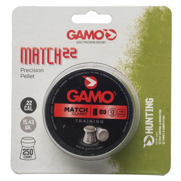 Match Pellets .22 Caliber Flat Head 250 Blister Pack