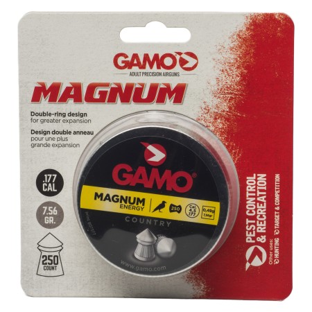 Gamo 6320224BT54 Magnum  .177 Pellet Lead Pointed 250 Per Tin