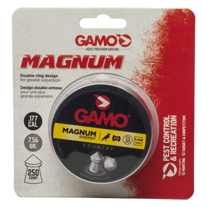 Gamo 6320224BT54 Magnum  .177 Pellet Lead Pointed 250 Per Tin