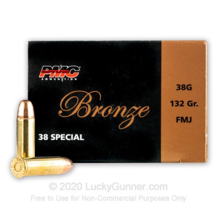 PMC Bronze .38 Special 132 Gr FMJ 1000rd Case (20 Boxes)