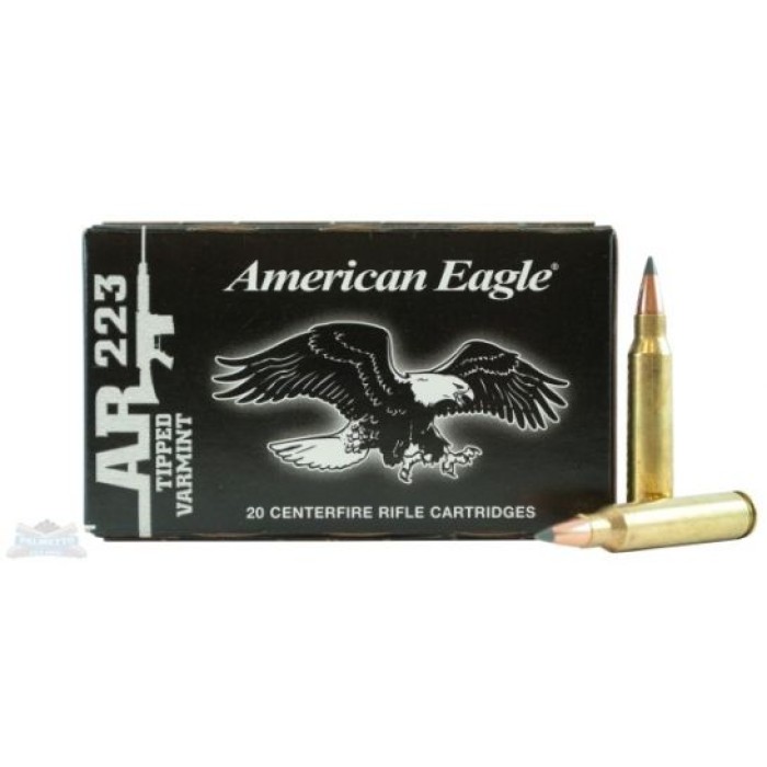 American Eagle 223 50gr Tipped Varmint Ammunition 20rds - AE223GTV