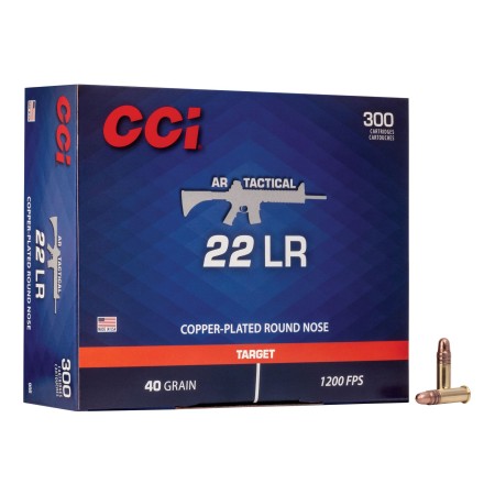 CCI 956 Target & Plinking AR Tactical 22 LR 40 gr Copper-Plated Round Nose 300 Bx