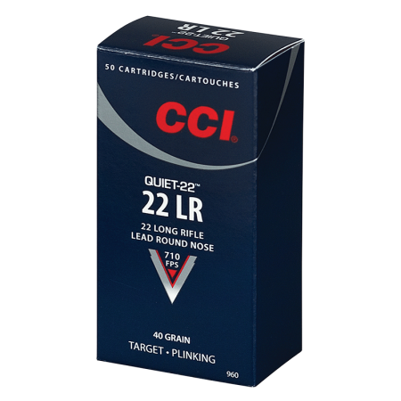 CCI 960 Target & Plinking Quiet-22 22 LR 40 gr Lead Round Nose (LRN) 50 Bx - Dirty Bird Industries