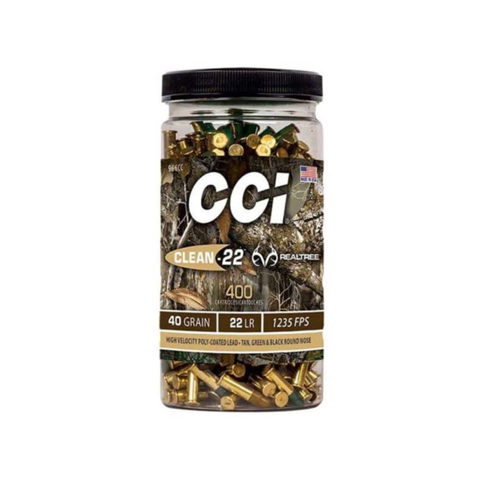 CCI Clean-22 .22 LR, 40gr, Lead Round Nose Poly-Coated, 400rd