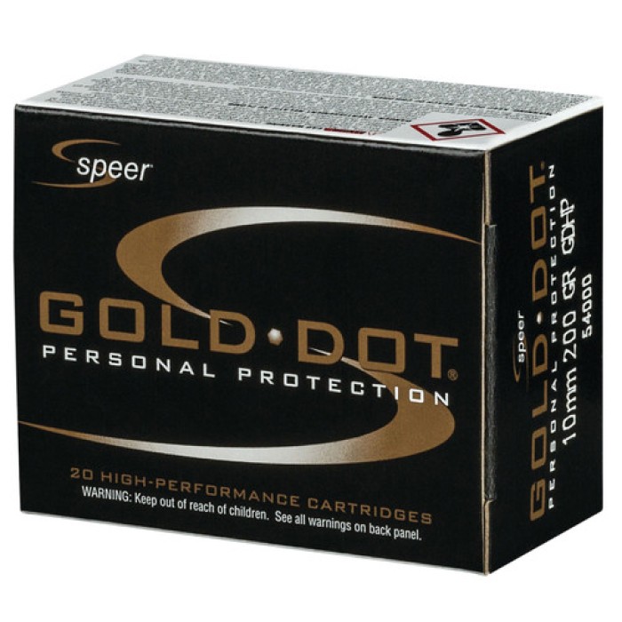 SPEER 10MM 200GR GOLD DOT HP 20/box