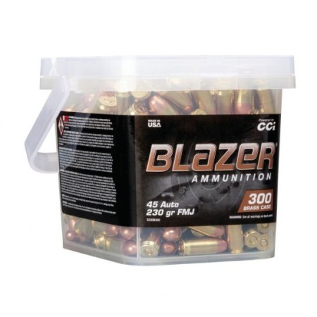 CCI Blazer Brass 230 gr FMJ .45 ACP Ammo 300 Round Bucket - 5230B300