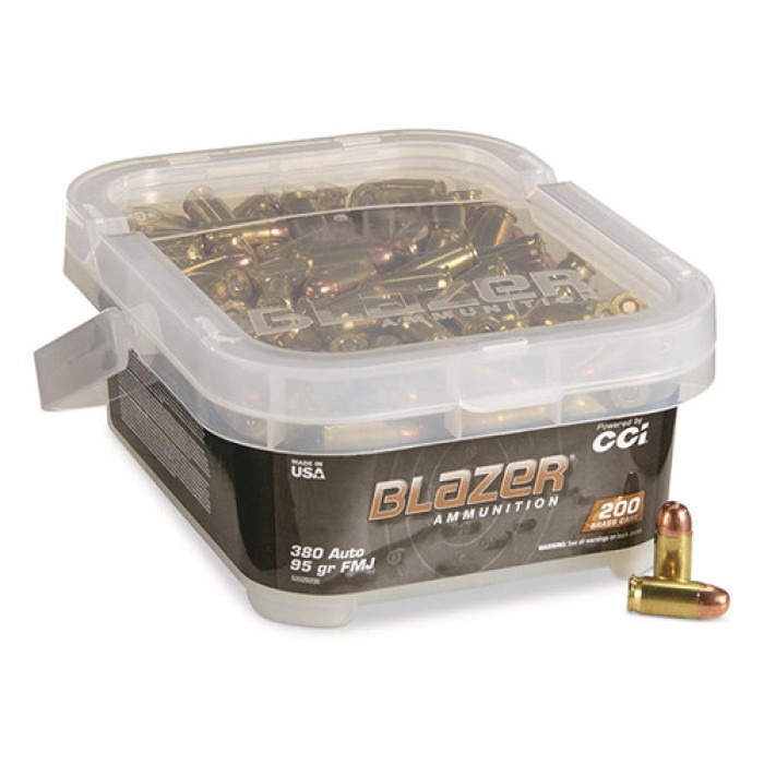 Cci/Speer Brass 380Acp 95Gr Fmj 200Rd Bucket 5202B200