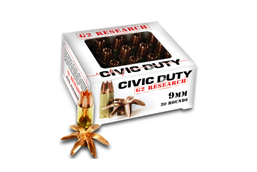 G2 Research 9mm 100gr Solid Copper Civic Duty Ammunition - 06025