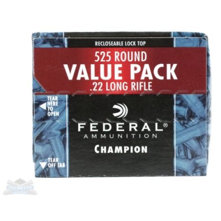 Federal .22 Long Rifle 36gr Copper Plated HP Champion Ammunition, 525 Rounds - 745