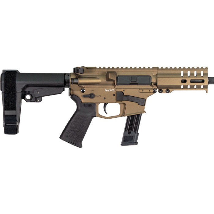 CMMG Banshee 300 MK17 9mm 5" 21+1 Burnt Bronze Cerakote Receiver CMMG 6 Position RipBrace Stock