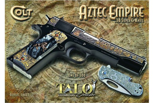 Colt 1911 Government .38 Super, TALO Exclusive, Aztec Empire, 1 of 500