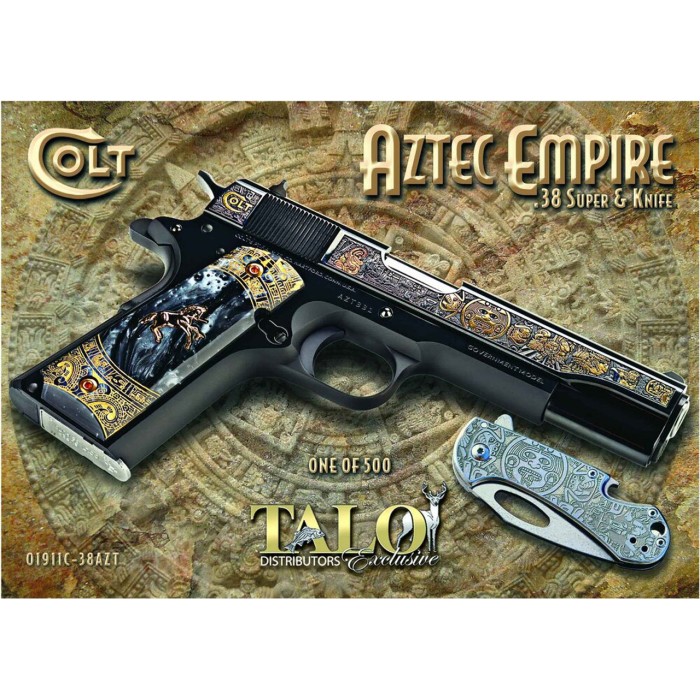 Colt 1911 Government .38 Super, TALO Exclusive, Aztec Empire, 1 of 500