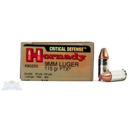 Hornady 9mm 115gr FTX Critical Defense Ammunition 25rds - 90250