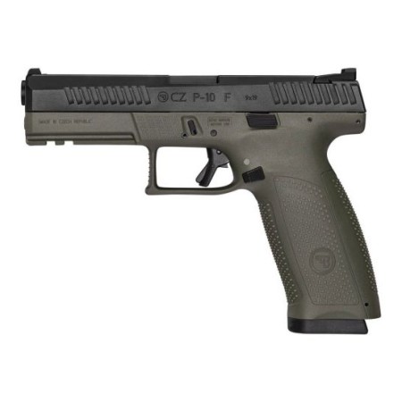 CZ P10 F 4.5" 9mm Pistol, Black/OD Green - 89545