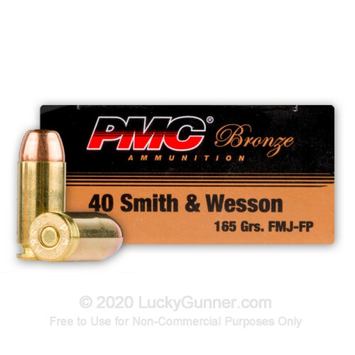 Pmc Bronze .40 S&Ampw Handgun Ammo - 165 Grain  Fmj-Fp  1000Rd Case 40D