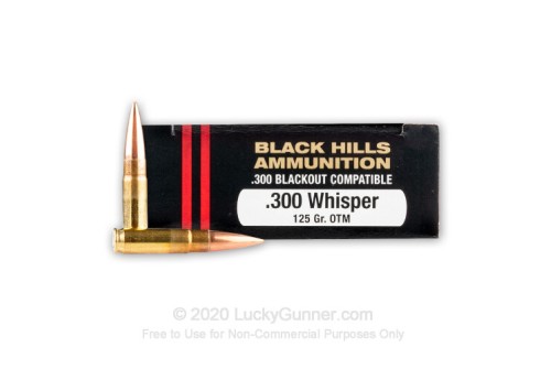 300 AAC Blackout - 125 Grain Sierra OTM - Black Hills - 20 Rounds