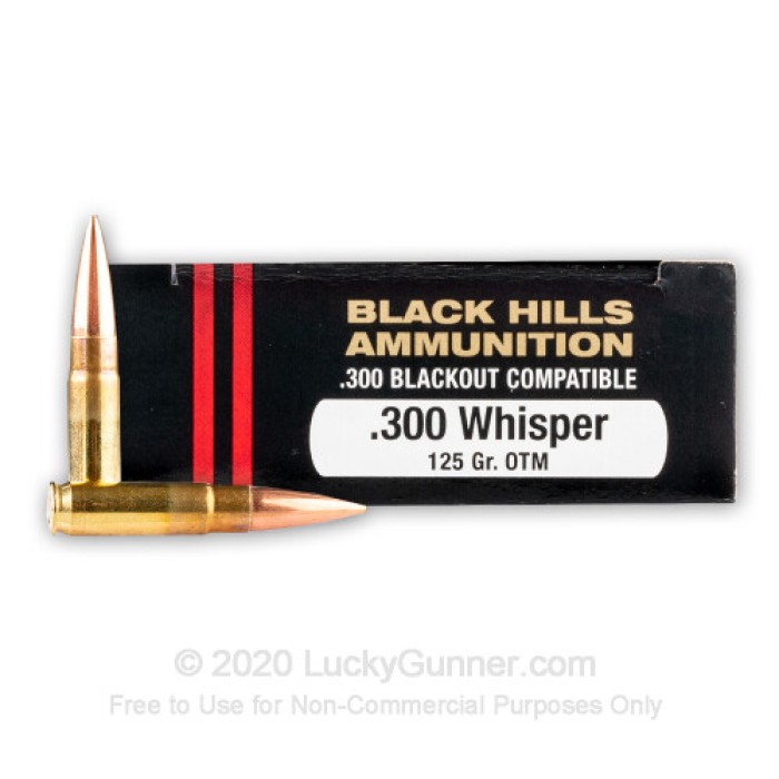 300 AAC Blackout - 125 Grain Sierra OTM - Black Hills - 20 Rounds