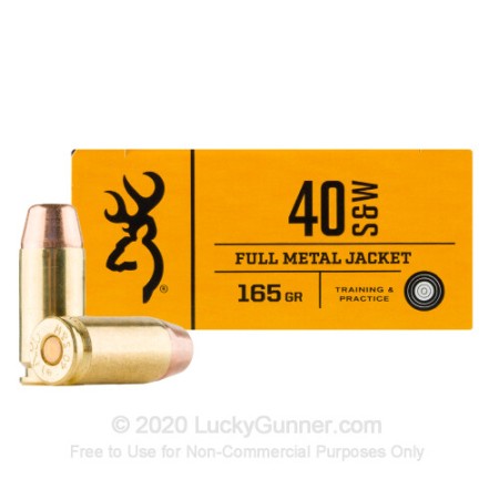 Browning 40 S&W Training & Practice B191800402 165 Grain FMJ Ammo - 50 round box