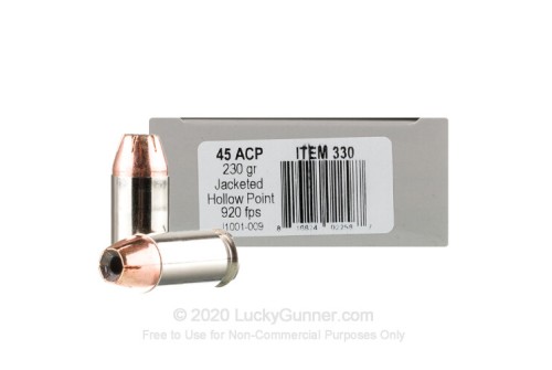 45 ACP - 230 Grain JHP - Underwood - 20 Rounds