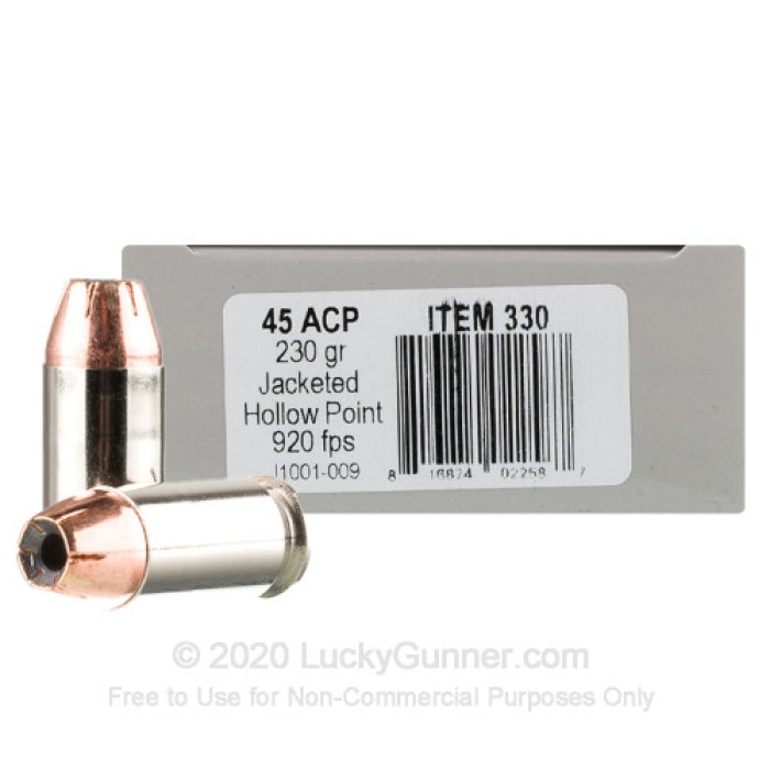 45 ACP - 230 Grain JHP - Underwood - 20 Rounds