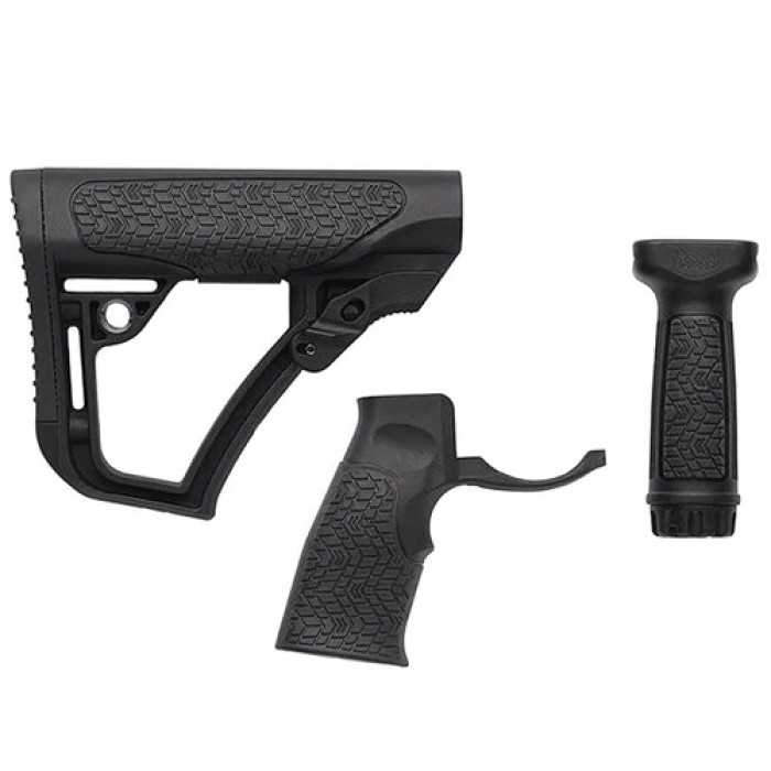 Daniel Defense 2810206145006 Collapsible Buttstock Pistol Grip/Vertical Foregrip AR-15 Black Polymer