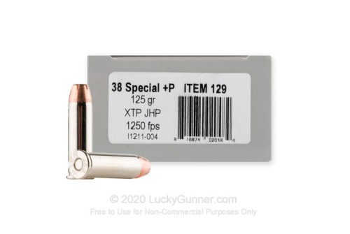 38 Special - +P 125 Grain JHP XTP - Underwood - 20 Rounds