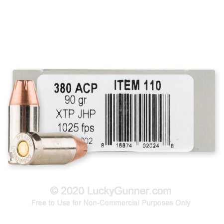 380 Auto - 90 Grain JHP XTP - Underwood - 20 Rounds