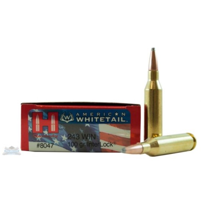 Hornady 243 100gr Interlock American Whitetail Ammunition 20rds - 8047