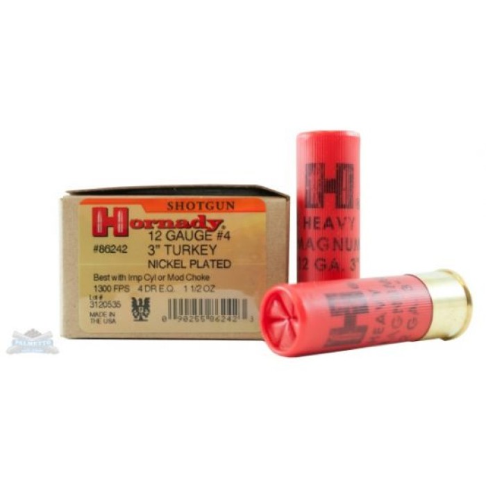 Hornady 12ga #4 Nickel 3" Heavy Magnum Turkey Ammunition 10rds - 86242