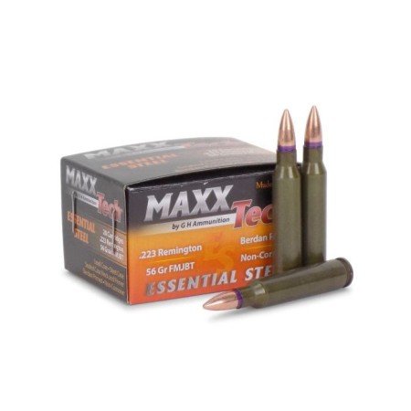 MaxxTech Essential Steel 223rem 56gr FMJ 20ct - Steel Casing