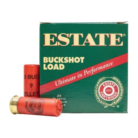 Federal Estate 12 Gauge 2.75" 00 Buckshot 9 Pellets Ammunition 25-Rounds